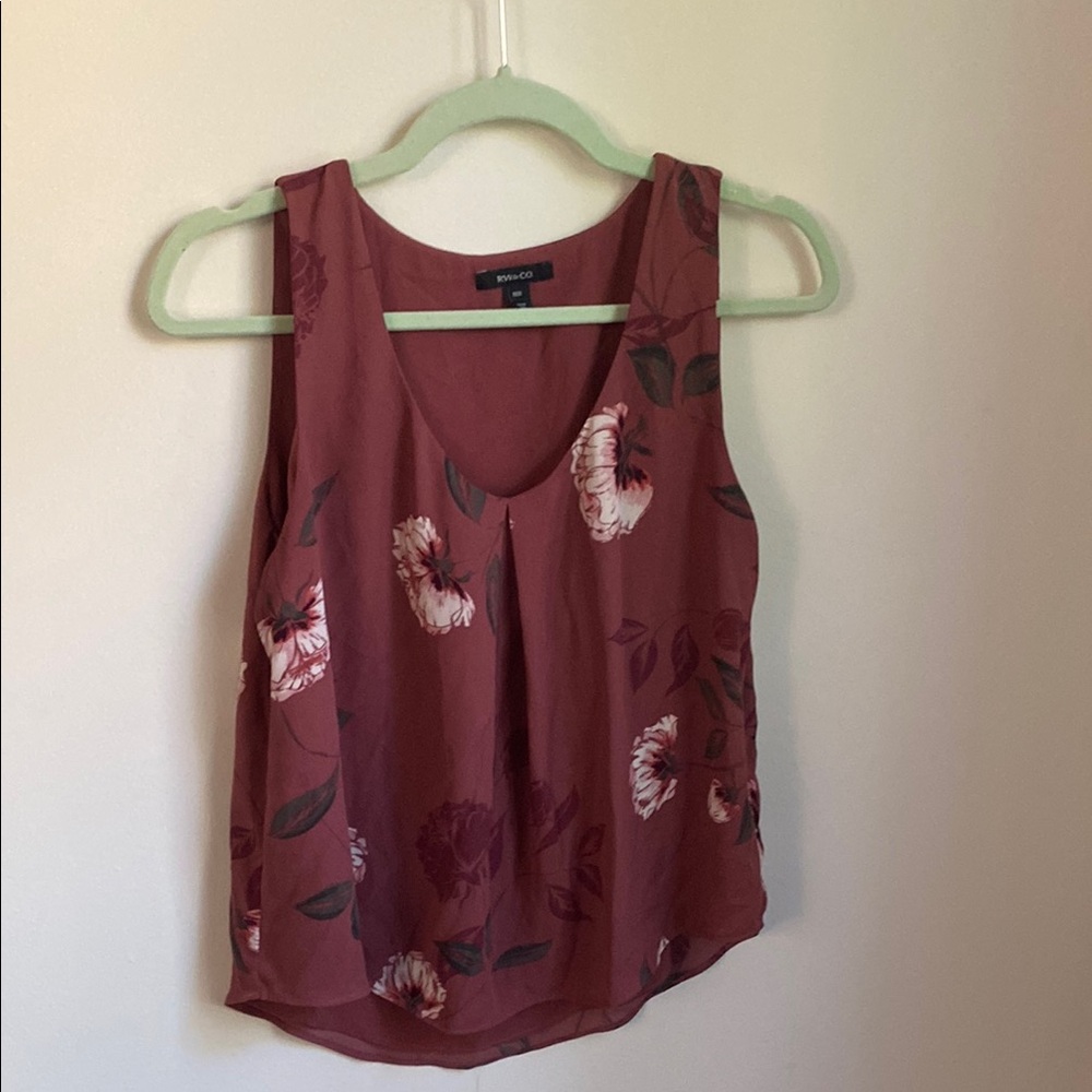 Rose-Print Lightweight V-Neck Camisole - Mauve